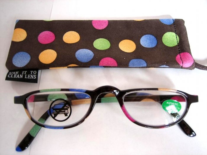 High Quality Reading Glasses 8113-5009 Polka Dot +1.25