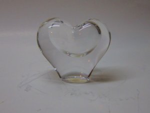 Heavy Lead Crystal Heart Vase Hand Crafted in Brazil