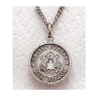 US Air Force Sterling Silver Military Medal (20" chain) SM8258SH