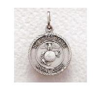 US Marine Corps Sterling Silver Military Medal (20" chain) SM8259SH
