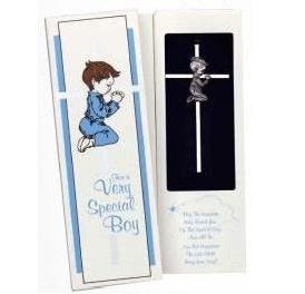 6" Silver Plated Baptism Cross SE01078 Boy