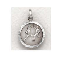 Karate - Sterling Silver Sports Medal (20" chain) SM8594SH