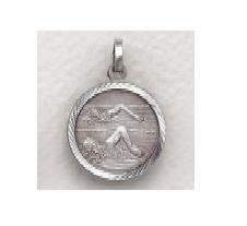 Girls Swimming - Sterling Silver Sports Medal (20" chain) SM8597SH