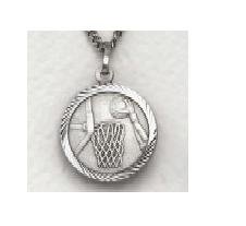Boys Basketball - Sterling Silver Sports Medal (20" chain) SM0926SH