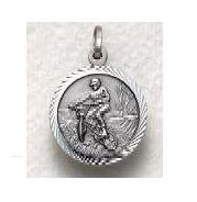 Off Road Bike - Sterling Silver Sports Medal (20" chain) SM8579SH