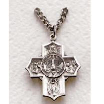 Sterling Silver Four Way Medal (24" chain) SM0334SH
