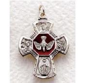 Sterling Silver Four Way Medal (24" chain) SM0877SH