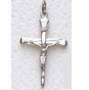 Mens Sterling Silver Crucifix Pendant (24" chain) SX7980SH