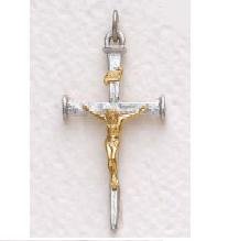 Mens Sterling Silver Crucifix Pendant (24" chain) SX8162SH