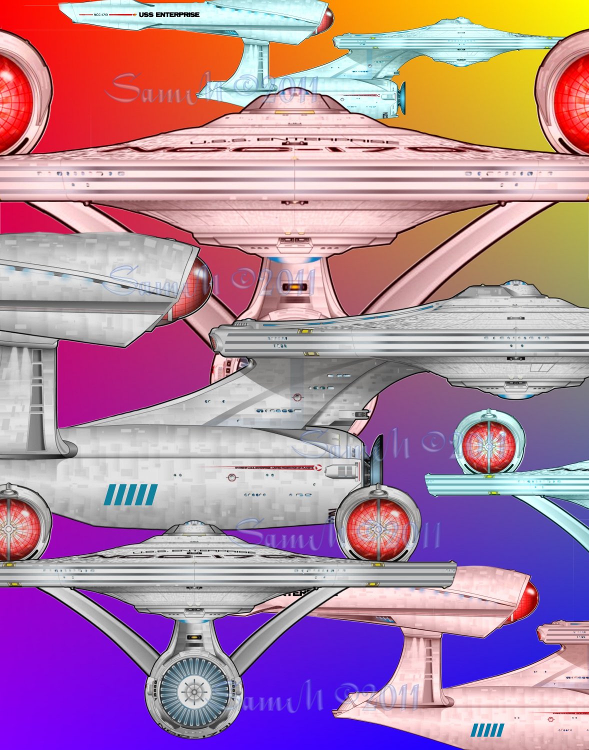 Star Trek 2009 USS Enterprise Spectrum 8x10 Print, Abstratct Digital Fine Art Image Photo