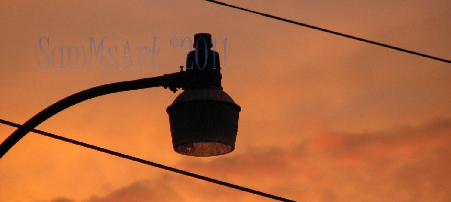 August 19 - 8x10 Print, Digital Fine Art Image Photo - Sunset, summer, fall, Power lines, Clouds