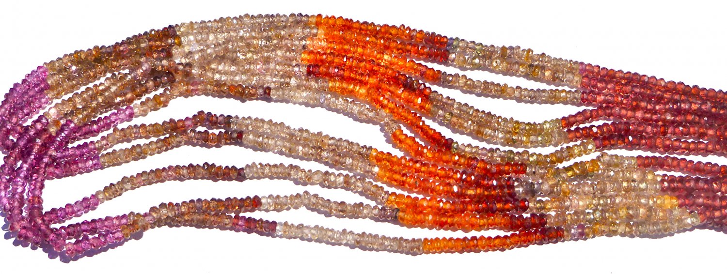 Tunduru Sapphire faceted rondelles 14 inches 2mm - 30 Carats