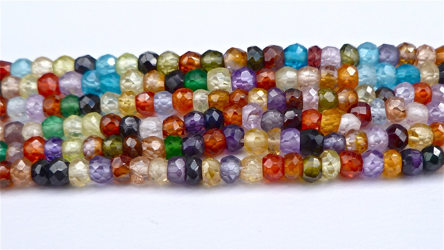 Multi-color Natural Zircon Micro Faceted Rondelle