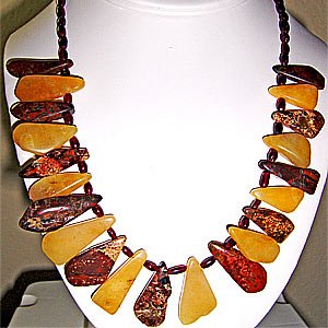 026N-Picturesque Jasper, Cornelian, Garnet Necklace.