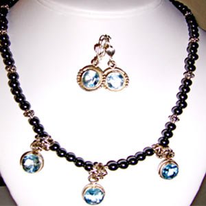 018ST-Elegant Blue Topaz set.