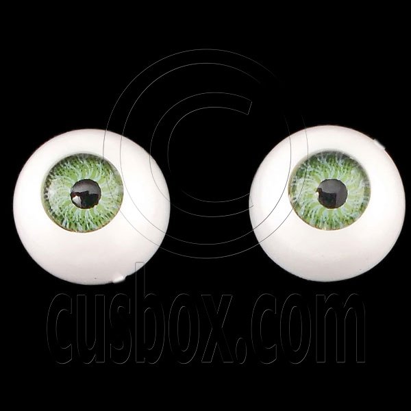 Green One Pair Doll Eyes Ball Half Round Acrylic Dolls Eye 10mm for BJD Dollfie #12751
