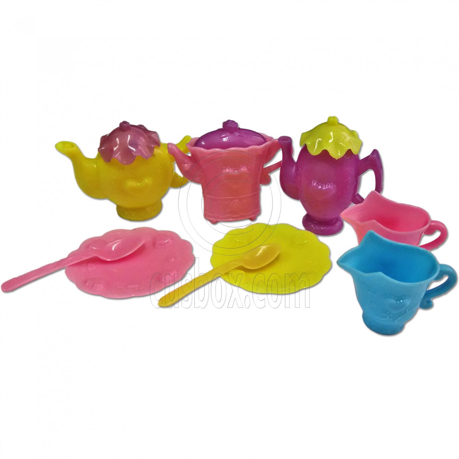 Set Teapot Tea Pot Tableware Spoon Saucer 1:6 Scale Barbie Monster High Doll's #13146