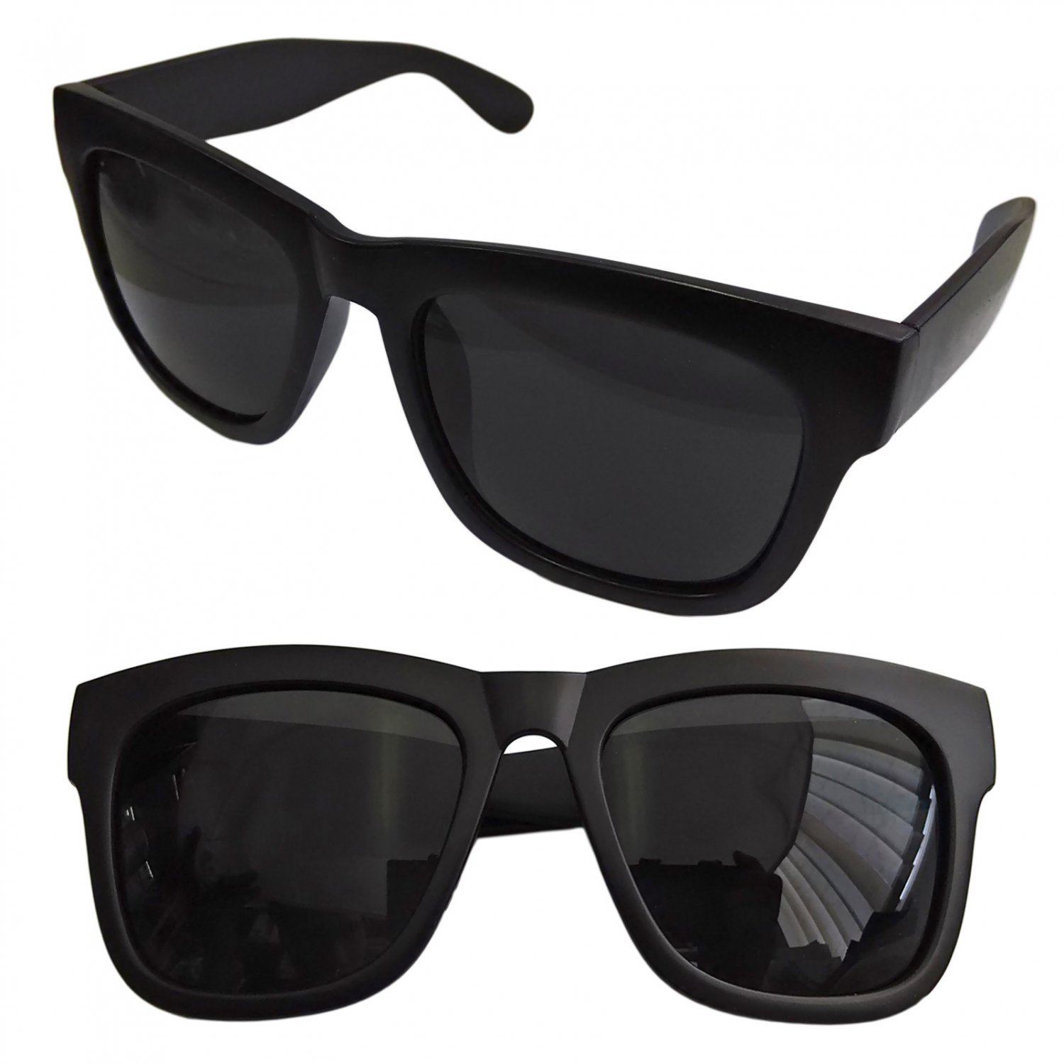 Black Blur Frame Women's Men's Wayfarer Flat Style Shades Designer Sunglasses #13272