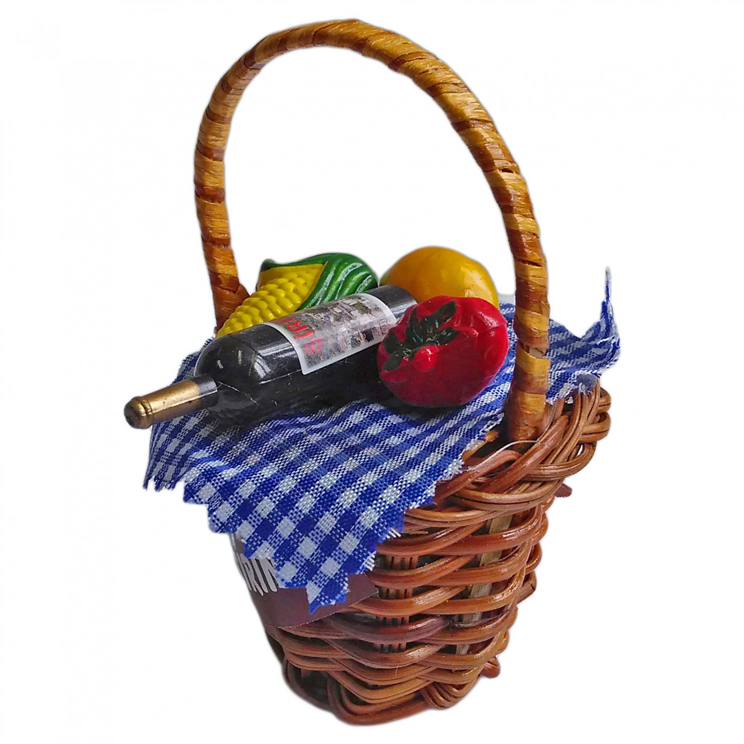 Basket Fruits Wines 1/6 for Barbie 12"" Dolls Doll's House Dollhouse Miniature #13304