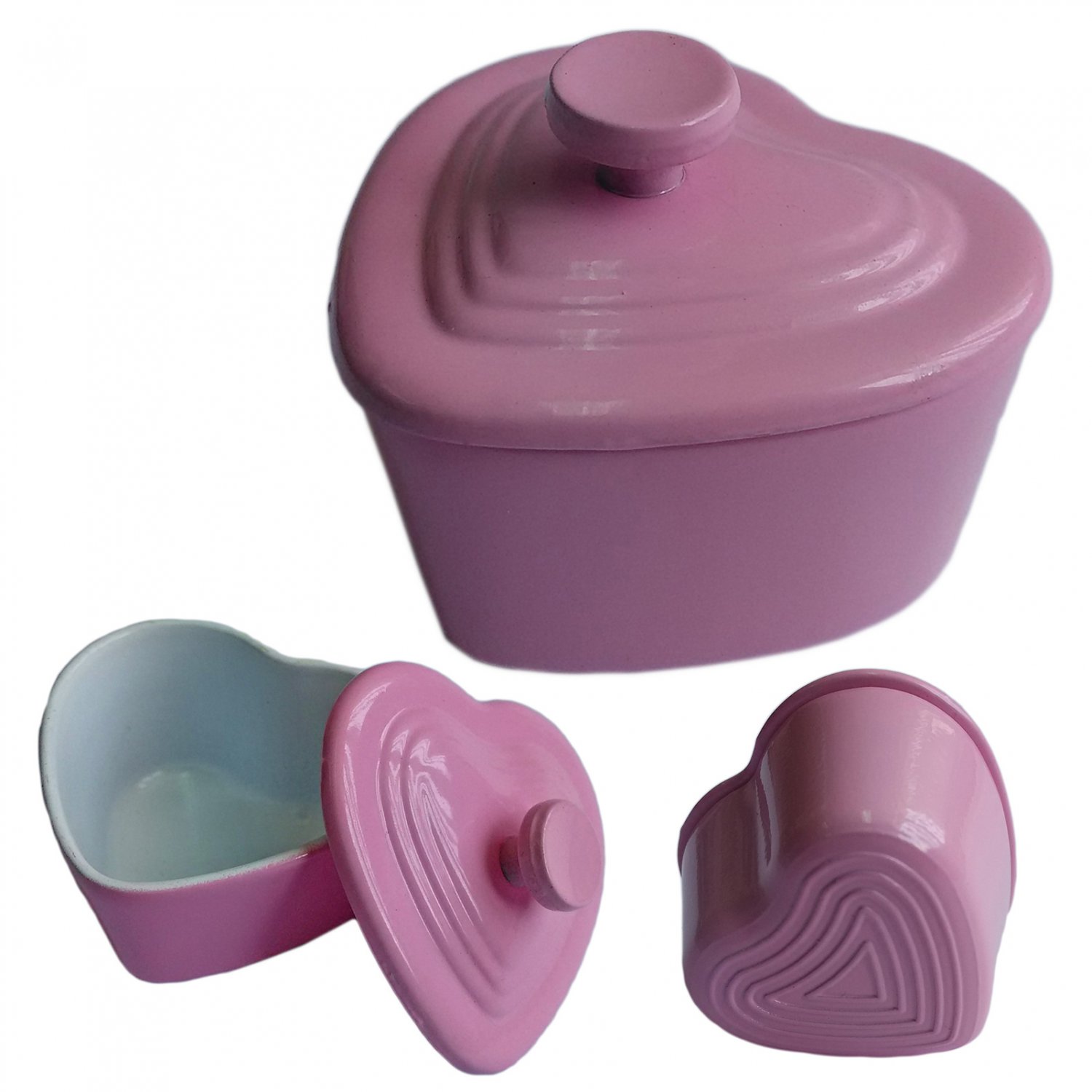 Pink Enameled Cast Iron Cookware Pot 1/12 Doll's House Dollhouse Miniature #13317