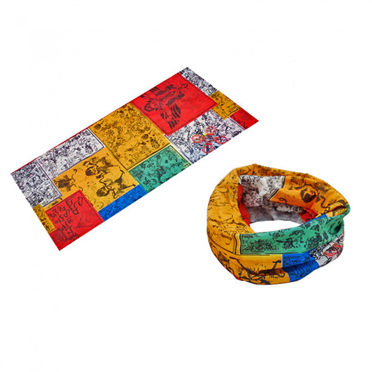 Tibet Lungta Multi-Color N2 Adult Women's Men's Cycling Hiking Scarf Bandana Bandanna Gear #13294