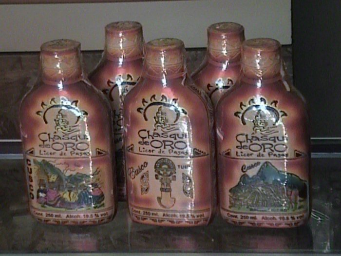 NEW LEATHER PINT BOTTLE OF PISCO FROM CUSCO PERU