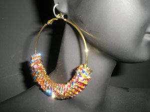 NEW ITEM! BASKETBALL WIVES Multi-Colored SQUARE Charm Hoop Fashion Earrings-SMALL
