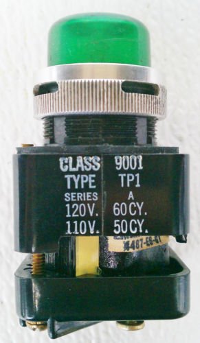Square D 9001TP1 Series A Green Pilot Light 110/120 Volt 30 mm