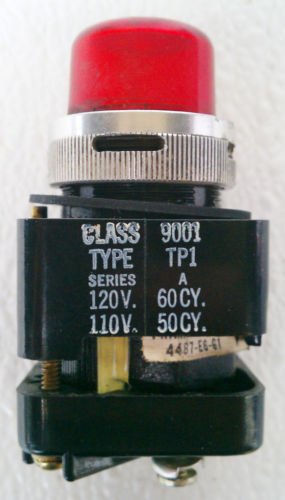 Square D 9001TP1 Series A Red Pilot Light 110/120 Volt 30 mm