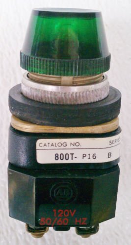 Allen Bradley 800T-PT16 Series B Pilot Light Green 120 Volt Coil Nema 4,13
