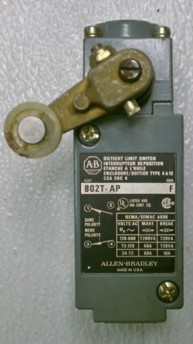 Allen Bradley 802T-AP Ser F Oil Tight Limit Switch Cam Roller Turret Head 600 V