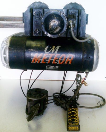 CM Meteor 5830 5 Ton Electric Cable Hoist Power Trolley 13 FPM Single Speed