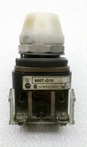 Allen Bradley 800T-Q10 Series T White Pilot Light 120 Volt AC/DC NEMA 4, 13