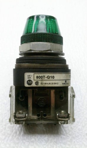Allen Bradley 800T-Q10 Series T Green Pilot Light 120 Volt AC/DC NEMA 4, 13
