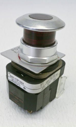 Allen Bradley 800T-FXD16D4 Series T Red E-Stop Mushroom Head Push Pull 120 VAC