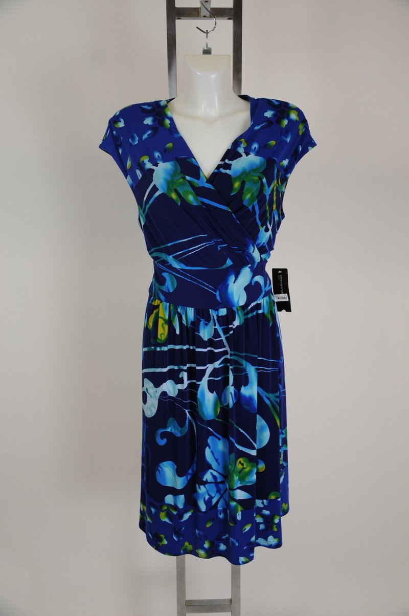 New Jones New York Multi Color Wrap Sun Dress Size 16