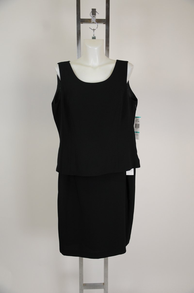 New Jones New York Tank Top Skirt Black Polyester Womens Suit Size 16