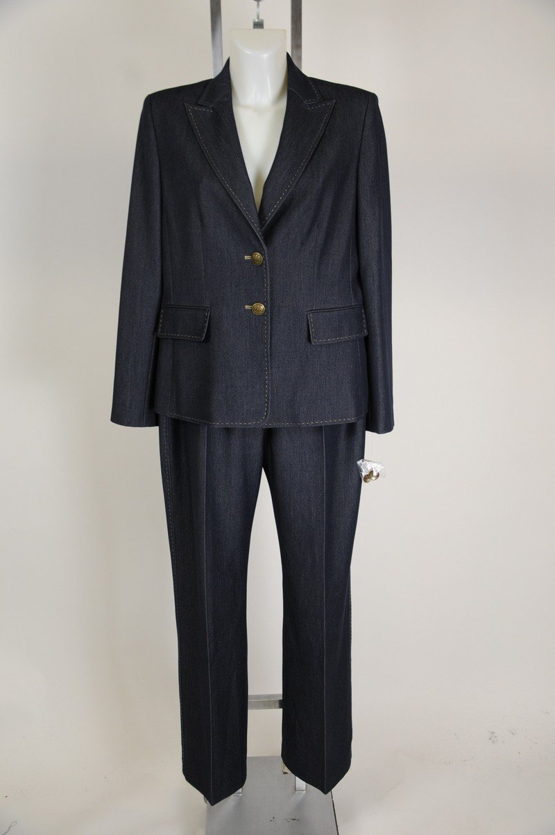 NWOT Kasper Blue Denim Like Womens Suit Size 12