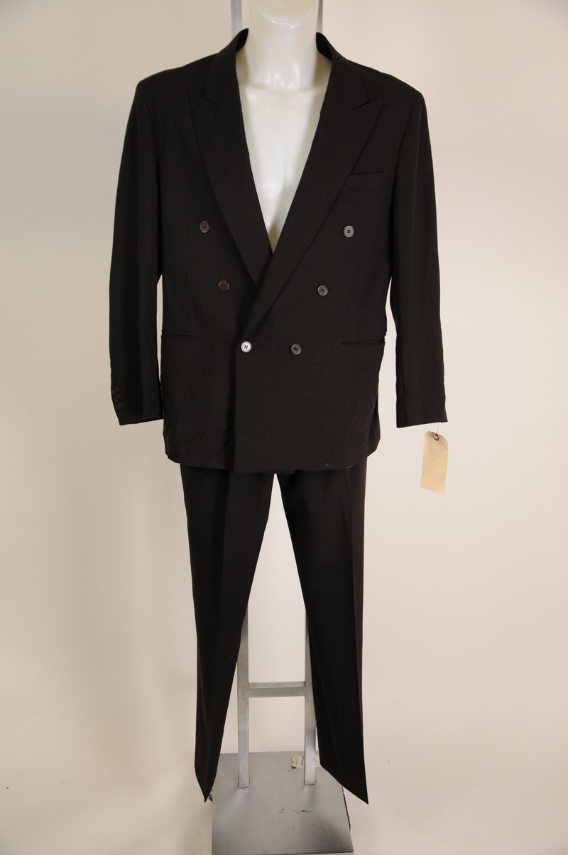 NWOT Guisseppi Drak Brown Black Double Breasted Suit Size 42R 100% Wool