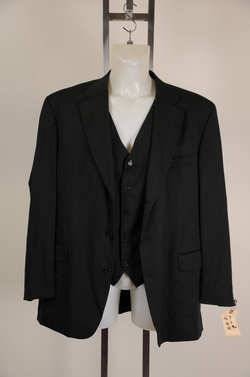 Gian Carlo Lamberti Italy Black Blazer and Vest 100% Wool Chest 54