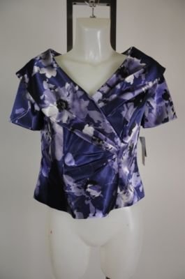 New - Alex Evenings Petite Dress Top - Purple & SilverÂ