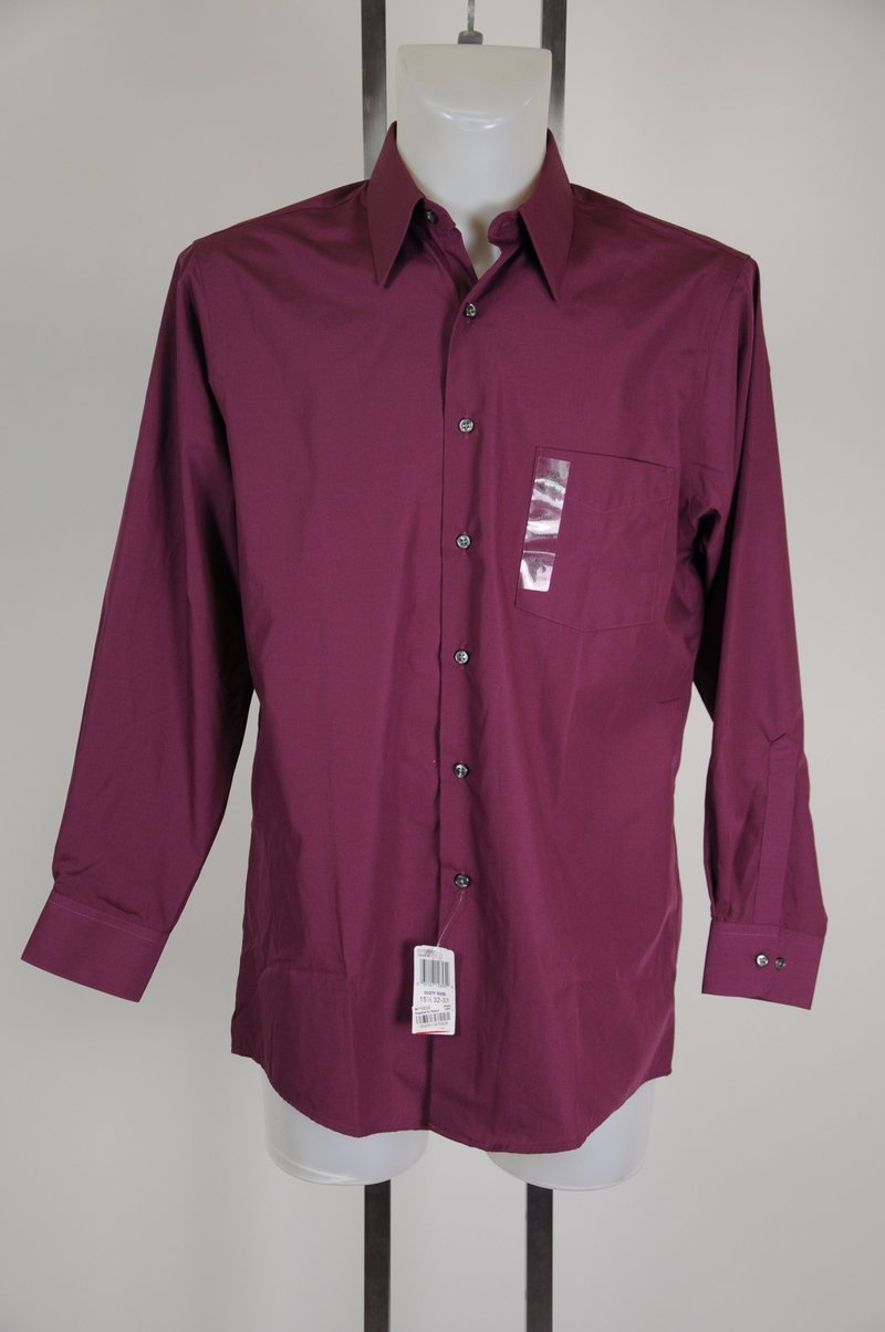 New Van Huesen Poplin Purple Dusty Rose Shirt Size 15 1/2 32-33 Medium