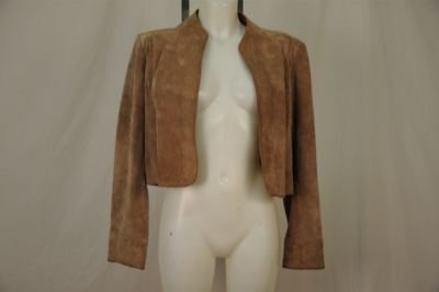 Toffee Crop Suede Shrug / Bolero Large