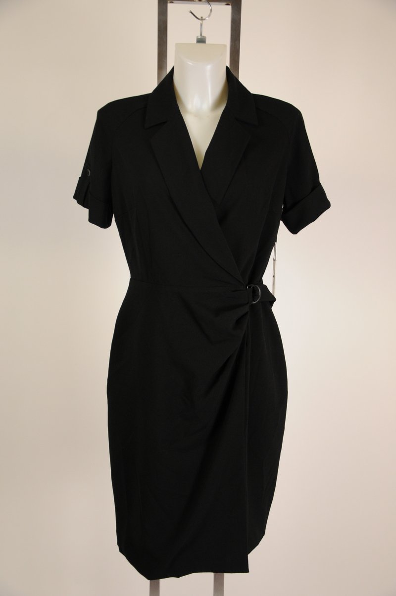 New Calvin Klein Black Short Sleeve Wear To Work Dress Size 10
