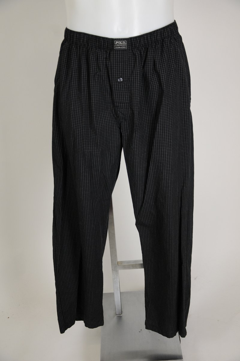 NWOT Polo By Ralph Lauren Black & White Plaid 100% Cotton Pajama Pants Size M