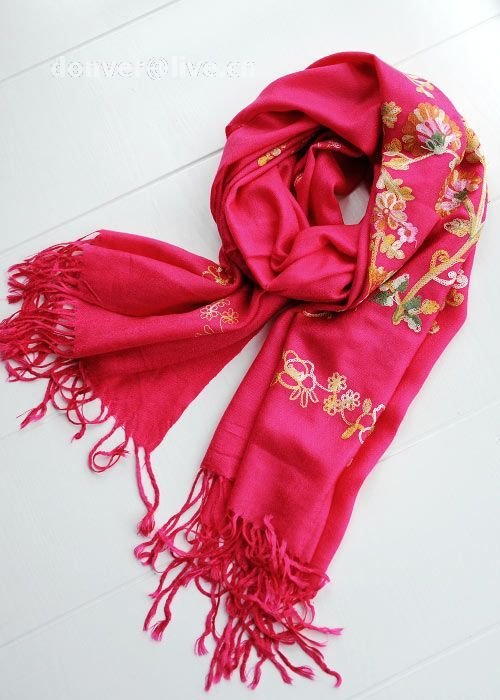 Cashmere tree and flower rose cashmere scarf