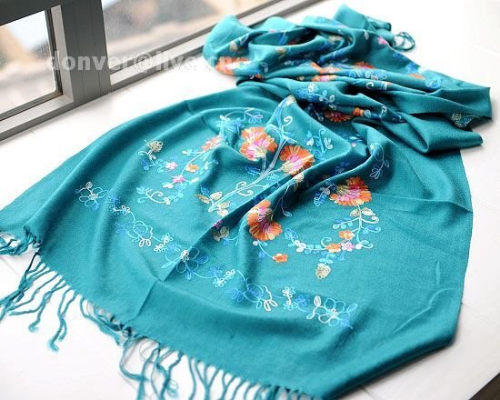 Cashmere tree and flower Chinese cymbidium scarf
