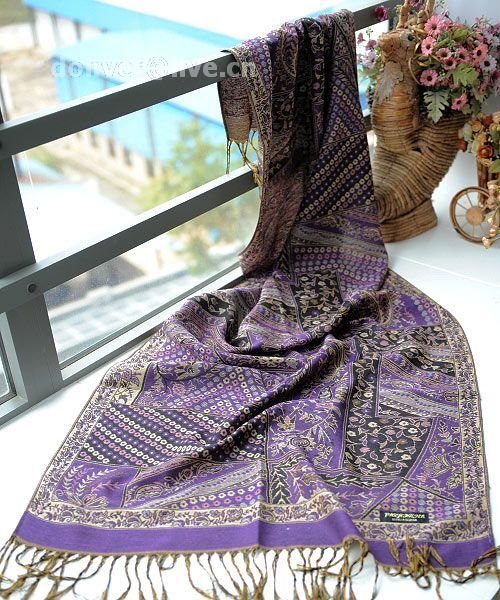 sakura monogatari purple cotton scarf
