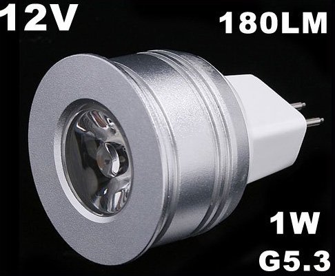 Energy G5.3 1W 12V Warm White LED Light Lamp Bulb 5pcs/lot Free Shipping