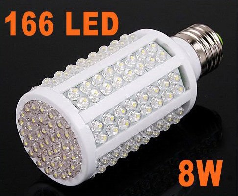 220V 8W E27 166 LED Light Energy Saving Bulb Corn Light Free Shipping